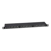 Патч-панель 19дюйм 0.5U 24 порта RJ45 кат.5E Dual IDC PLHD-24-Cat.5e-SH-Dual-0.5U полностью экранир. высок. плотности Cabeus 9650c