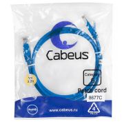 Патч-корд U/UTP кат.6 PC-UTP-RJ45-Cat.6-1m-BL 2xRJ45/8p8c неэкранир. PVC 1м син. Cabeus 8677c