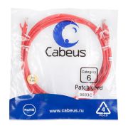 Патч-корд U/UTP кат.6 PC-UTP-RJ45-Cat.6-2m-RD 2xRJ45/8p8c неэкранир. PVC 2м красн. Cabeus 8693c
