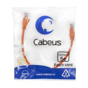 Патч-корд U/UTP кат.5E PC-UTP-RJ45-Cat.5e-0.3m-OR 2xRJ45/8p8c неэкранир. PVC 0.3м оранж. Cabeus 7661c