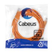 Патч-корд U/UTP кат.5E PC-UTP-RJ45-Cat.5e-5m-OR 2xRJ45/8p8c неэкранир. PVC 5м оранж. Cabeus 7690c