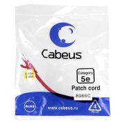 Патч-корд U/UTP кат.5E PC-UTP-RJ45-Cat.5e-0.15m-RD 2xRJ45/8p8c неэкранир. PVC 0.15м красн. Cabeus 8986c