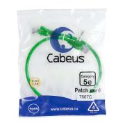 Патч-корд U/UTP кат.5E PC-UTP-RJ45-Cat.5e-0.5m-GN-LSZH 2xRJ45/8p8c неэкранир. LSZH 0.5м зел. Cabeus 9504c