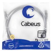 Патч-корд U/UTP кат.6 PC-UTP-RJ45-Cat.6-2m-LSZH 2xRJ45/8p8c неэкранир. LSZH 2м сер. Cabeus 8879c