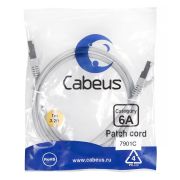 Патч-корд S/FTP кат.6A PC-SSTP-RJ45-Cat.6a-1m-LSZH 2xRJ45/8p8c экранир. LSZH (10G) 1м сер. Cabeus 7901c