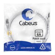 Патч-корд S/FTP кат.6A PC-SSTP-RJ45-Cat.6a-2m-LSZH 2xRJ45/8p8c экранир. LSZH (10G) 2м сер. Cabeus 7903c