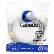 Патч-корд S/FTP кат.6A PC-SSTP-RJ45-Cat.6a-3m-LSZH 2xRJ45/8p8c экранир. LSZH (10G) 3м сер. Cabeus 7904c