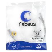 Патч-корд S/FTP кат.6A PC-SSTP-RJ45-Cat.6a-0.3m-LSZH 2xRJ45/8p8c экранир. LSZH (10G) 0.3м сер. Cabeus 11007c