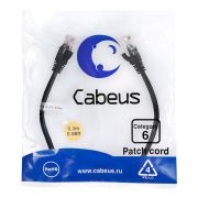 Патч-корд U/UTP кат.6 PC-UTP-RJ45-Cat.6-0.3m-BK 2xRJ45/8p8c неэкранир. PVC 0.3м черн. Cabeus 8661c