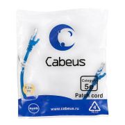 Патч-корд U/UTP кат.5E PC-UTP-RJ45-Cat.5e-0.3m-BL-LSZH 2xRJ45/8p8c неэкранир. LSZH 0.3м син. Cabeus 9527c