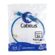 Патч-корд U/UTP кат.5E PC-UTP-RJ45-Cat.5e-0.5m-BL-LSZH 2xRJ45/8p8c неэкранир. LSZH 0.5м син. Cabeus 9528c