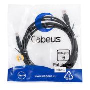 Патч-корд U/UTP кат.6 PC-UTP-RJ45-Cat.6-3m-BK 2xRJ45/8p8c неэкранир. PVC 3м черн. Cabeus 8666c