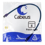 Патч-корд S/FTP кат.8 PC-SSTP-RJ45-Cat.8-0.5m-LSZH 2xRJ45/8p8c экранир. LSZH (40G 2000 MHz) 0.5м син. Cabeus 9700c