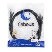 Патч-корд U/UTP кат.5E PC-UTP-RJ45-Cat.5e-2m-BK-LSZH 2xRJ45/8p8c неэкранир. LSZH 2м черн. Cabeus 9539c