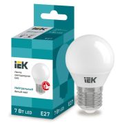 Лампа светодиодная G45 7Вт шар 4000К нейтр. бел. E27 630лм 230-240В IEK LLE-G45-7-230-40-E27