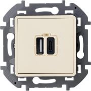 Устройство зарядное Inspiria с 2-мя USB разьемами A и C 240В/5В 3000мА сл. кость IEK 673761